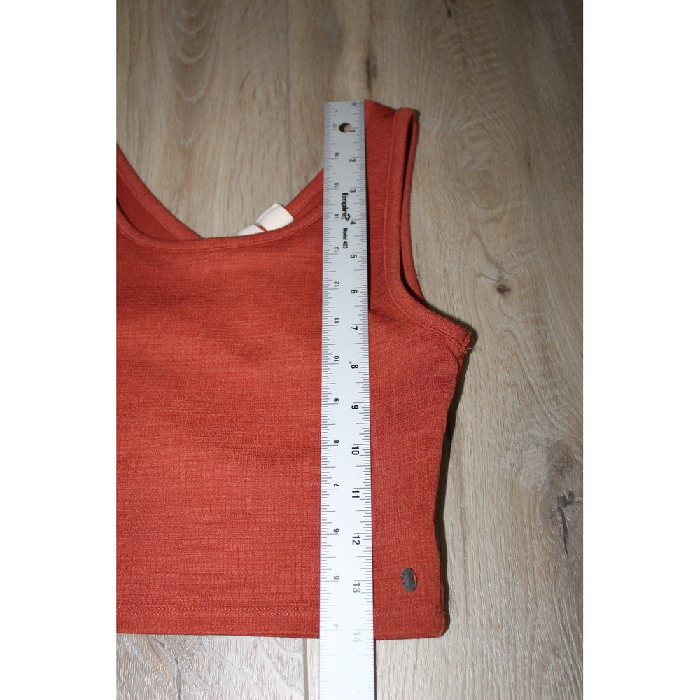 Roxy Rust Orange Ribbed Cropped Tank Top - Picture 6 of 7